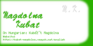 magdolna kubat business card